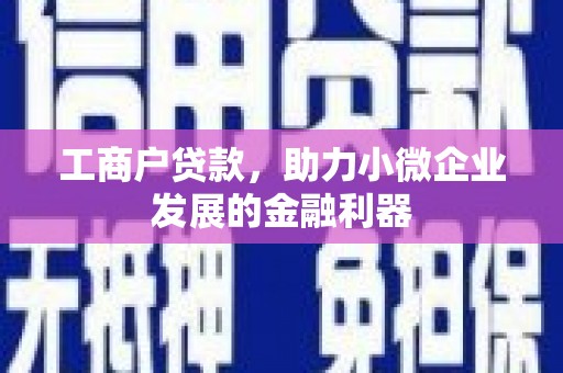 杏花岭工商户贷款,助力小微企业发展的金融利器 杏花岭工商户贷款,助力小微企业发展的金融利器