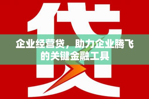 商州企业经营贷，助力企业腾飞的关键金融工具