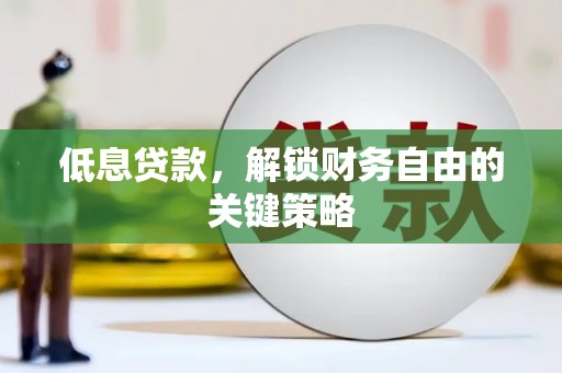 阿莲低息贷款，解锁财务自由的关键策略