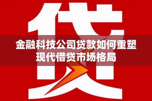房县金融科技公司贷款如何重塑现代借贷市场格局