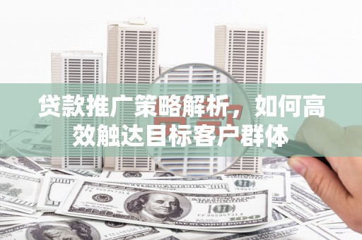 靖西贷款推广策略解析，如何高效触达目标客户群体
