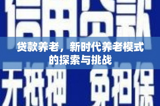 合山贷款养老，新时代养老模式的探索与挑战