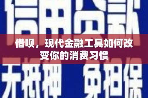聊城借呗，现代金融工具如何改变你的消费习惯