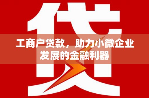 芝罘工商户贷款，助力小微企业发展的金融利器